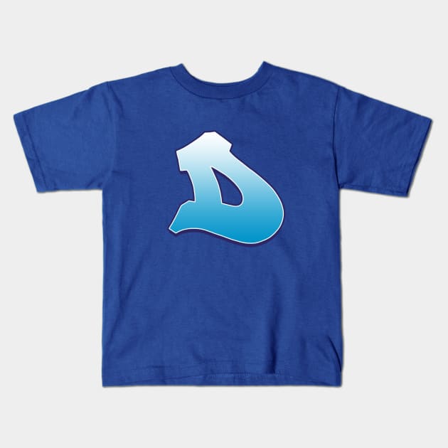 D - Blue Kids T-Shirt by Dmitri